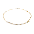 18K Solid Gold 6-6.5mm Akoya Pearl Natural Emerald Diamond Chain Necklace