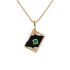 18K Solid Yellow Gold Natural Emerald Diamond Black Onyx MAGIC BOOK Pendant