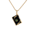 18K Solid Yellow Gold Natural Emerald Diamond Black Onyx MAGIC BOOK Pendant