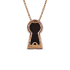 18K Solid Rose Gold Natural Emerald Diamond Black Onyx KEYHOLE Pendant