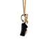 18K Solid Yellow Gold Natural Emerald Black Onyx RABBIT IN THE HAT Pendant