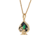 18K Solid Yellow Gold Natural Emerald Diamond Black Onyx SPACE Pendant