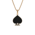 18K Solid Yellow Gold Natural Emerald Diamond Black Onyx SPACE Pendant