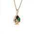 18K Solid Yellow Gold Natural Emerald Diamond Black Onyx SPACE Pendant