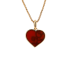 18K Solid Yellow Gold Natural Emerald Diamond Carnelian HEART Pendant