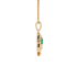 18K Solid Yellow Gold Natural Emerald Diamond Pink Opal CLUB Pendant