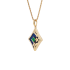 18K Solid Yellow Gold Natural Emerald Diamond Lapis DIAMOND Pendant