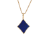 18K Solid Yellow Gold Natural Emerald Diamond Lapis DIAMOND Pendant