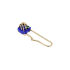 18K Solid Yellow Gold Natural Emerald Lapis SKELETON Pin Pendant