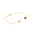 18KG Japanese Akoya Pearl Natural Amethyst Diamond Bangle