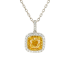 18KG 1.00ct Natural Untreated Yellow Diamond Necklace MA