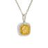 18KG 1.00ct Natural Untreated Yellow Diamond Necklace MA