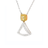 18KG 0.18ct Natural Untreated Yellow Diamond Necklace NGTC