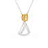 18KG 0.18ct Natural Untreated Yellow Diamond Necklace NGTC