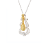 18KG 0.12ct Natural Untreated Yellow Diamond Necklace NGTC