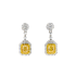 18KG 2.1ct Natural Untreated Fancy Yellow Diamond Earrings MA