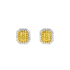 18KG 1.4ct Natural Untreated Fancy Yellow Diamond Earrings MA