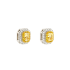 18KG 1.4ct Natural Untreated Fancy Yellow Diamond Earrings MA