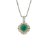 18KG 1.00ct Natural No Oil Zambia Green Emerald Diamond Necklace MA