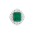 18KG 13.92ct Natural Minor Oil Colombia Vivid Muzo Green Emerald Diamond Ring/ Pendant GRS