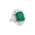 18KG 13.92ct Natural Minor Oil Colombia Vivid Muzo Green Emerald Diamond Ring/ Pendant GRS