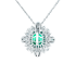 18KG 3.01ct Natural Insignificant Oil Colombia Vivid Muzo Green Emerald Diamond Ring/Pendant GRS