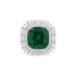 18KG 17.37ct Natural Minor Oil Zambia Vivid Green Emerald Diamond Ring GUILD