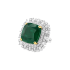 18KG 17.37ct Natural Minor Oil Zambia Vivid Green Emerald Diamond Ring GUILD