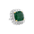 18KG 17.37ct Natural Minor Oil Zambia Vivid Green Emerald Diamond Ring GUILD