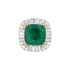 18KG 10.89ct Natural Minor Oil Zambia Vivid Green Emerald Diamond Ring GUILD