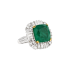 18KG 10.89ct Natural Minor Oil Zambia Vivid Green Emerald Diamond Ring GUILD