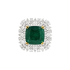 18KG 8.18ct Natural Minor Oil Zambia Vivid Green Emerald Diamond Ring GUILD