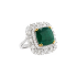 18KG 8.18ct Natural Minor Oil Zambia Vivid Green Emerald Diamond Ring GUILD