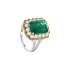 18KG 4.27ct Natural Minor Oil Zambia Vivid Green Emerald Diamond Ring GUILD