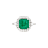 18KG 3.72ct Natural Minor Oil Zambia Vivid Green Emerald Diamond Ring GUILD