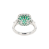 18KG 3.72ct Natural Minor Oil Zambia Vivid Green Emerald Diamond Ring GUILD