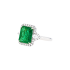 18KG 3.34ct Natural Minor Oil Zambia Vivid Green Emerald Diamond Ring GUILD