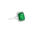 18KG 3.34ct Natural Minor Oil Zambia Vivid Green Emerald Diamond Ring GUILD