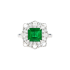 18KG 2.06ct Natural Minor Oil Zambia Vivid Green Emerald Diamond Ring GUILD