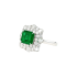 18KG 2.06ct Natural Minor Oil Zambia Vivid Green Emerald Diamond Ring GUILD