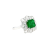 18KG 2.06ct Natural Minor Oil Zambia Vivid Green Emerald Diamond Ring GUILD