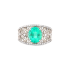 PT900 2.79ct Natural Minor Oil Colombia Green Emerald Diamond Ring GRS