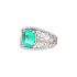 PT900 2.79ct Natural Minor Oil Colombia Green Emerald Diamond Ring GRS