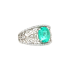 PT900 2.79ct Natural Minor Oil Colombia Green Emerald Diamond Ring GRS