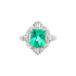 PT900 2.66ct Natural Insignificant Oil Colombia Vivid Green Emerald Diamond Ring GRC