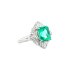 PT900 2.66ct Natural Insignificant Oil Colombia Vivid Green Emerald Diamond Ring GRC