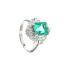 PT900 2.66ct Natural Insignificant Oil Colombia Vivid Green Emerald Diamond Ring GRC