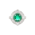 18KG 1.20ct Natural Minor Oil Colombia Green Emerald Diamond Ring GRS