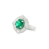 18KG 1.20ct Natural Minor Oil Colombia Green Emerald Diamond Ring GRS