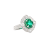 18KG 1.20ct Natural Minor Oil Colombia Green Emerald Diamond Ring GRS